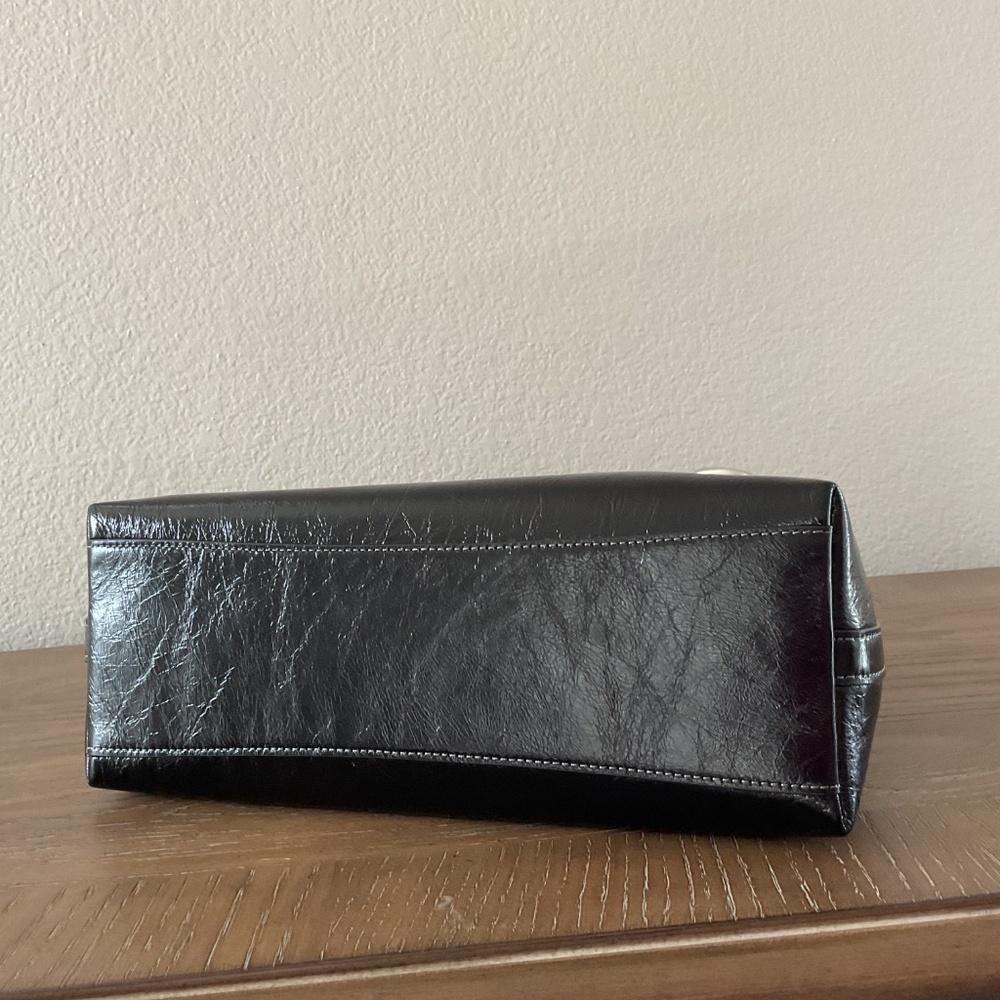 Coach Black Glazed Leather Juliet Shoulder Bag - Picture 7 of 12